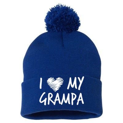 I Love My Grampa Valentines Outfit Matching Grandpa Family Gift Pom Pom 12in Knit Beanie