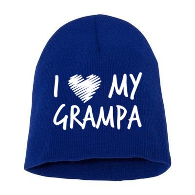 I Love My Grampa Valentines Outfit Matching Grandpa Family Gift Short Acrylic Beanie