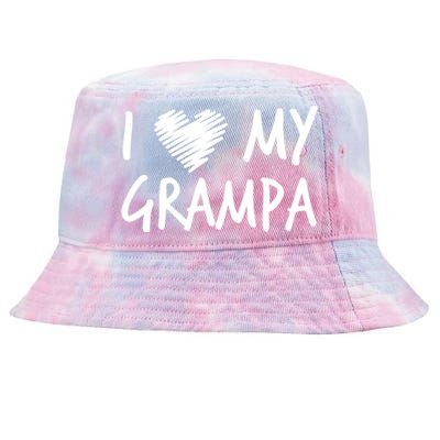 I Love My Grampa Valentines Outfit Matching Grandpa Family Gift Tie-Dyed Bucket Hat