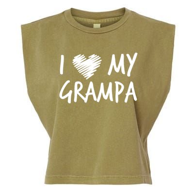 I Love My Grampa Valentines Outfit Matching Grandpa Family Gift Garment-Dyed Women's Muscle Tee