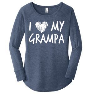 I Love My Grampa Valentines Outfit Matching Grandpa Family Gift Women's Perfect Tri Tunic Long Sleeve Shirt