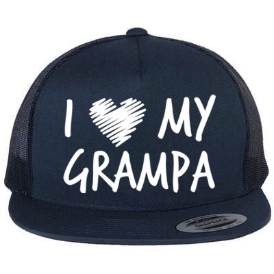 I Love My Grampa Valentines Outfit Matching Grandpa Family Gift Flat Bill Trucker Hat