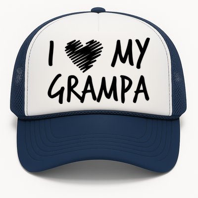 I Love My Grampa Valentines Outfit Matching Grandpa Family Gift Trucker Hat