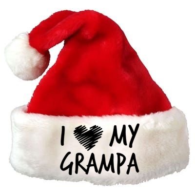 I Love My Grampa Valentines Outfit Matching Grandpa Family Gift Premium Christmas Santa Hat