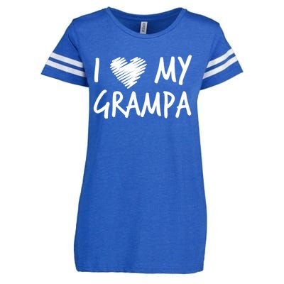 I Love My Grampa Valentines Outfit Matching Grandpa Family Gift Enza Ladies Jersey Football T-Shirt