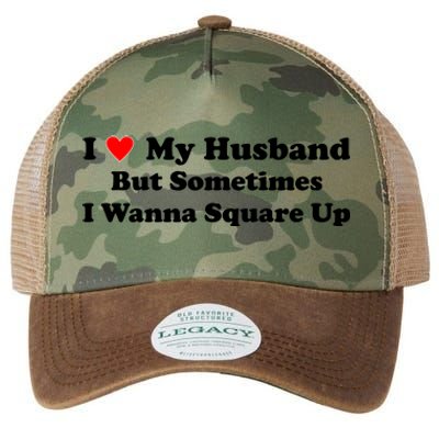 I Love My Husband But Sometimes I Wanna Square Up White Legacy Tie Dye Trucker Hat