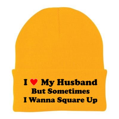 I Love My Husband But Sometimes I Wanna Square Up White Knit Cap Winter Beanie