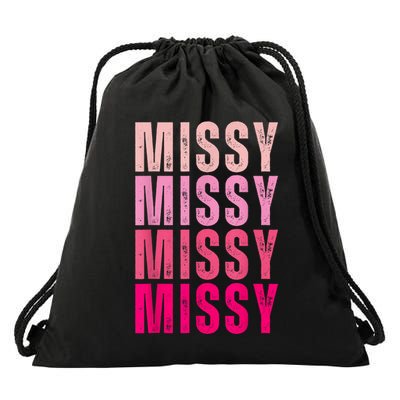 I Love Missy First Name Missy Vintage Drawstring Bag