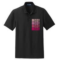 I Love Missy First Name Missy Vintage Dry Zone Grid Polo