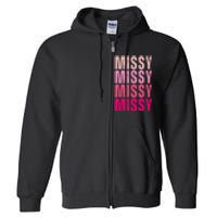 I Love Missy First Name Missy Vintage Full Zip Hoodie