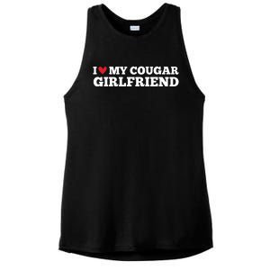 I Love My Cougar Girlfriend Funny Birthday Anniversary Ladies PosiCharge Tri-Blend Wicking Tank