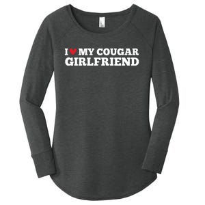 I Love My Cougar Girlfriend Funny Birthday Anniversary Women's Perfect Tri Tunic Long Sleeve Shirt