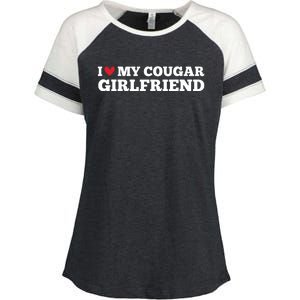 I Love My Cougar Girlfriend Funny Birthday Anniversary Enza Ladies Jersey Colorblock Tee