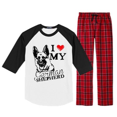 I Love My German Shepherd German Shepherd Pet Dog T Raglan Sleeve Pajama Set