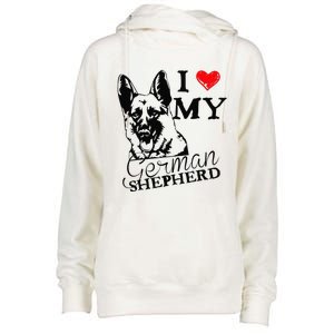 I Love My German Shepherd German Shepherd Pet Dog T Womens Funnel Neck Pullover Hood