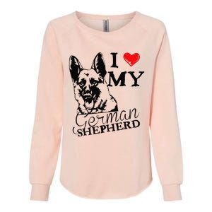 I Love My German Shepherd German Shepherd Pet Dog T Womens California Wash Sweatshirt