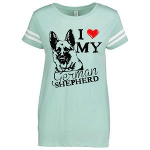 I Love My German Shepherd German Shepherd Pet Dog T Enza Ladies Jersey Football T-Shirt