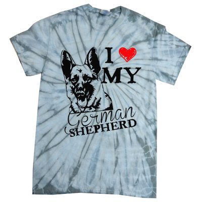 I Love My German Shepherd German Shepherd Pet Dog T Tie-Dye T-Shirt