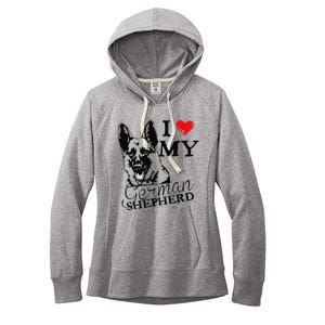 I Love My German Shepherd German Shepherd Pet Dog T Women's Fleece Hoodie