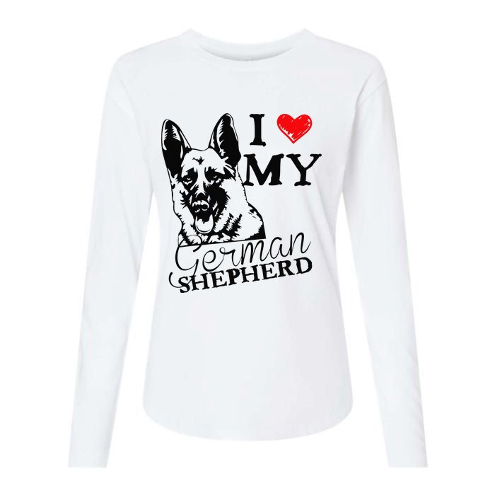 I Love My German Shepherd German Shepherd Pet Dog T Womens Cotton Relaxed Long Sleeve T-Shirt