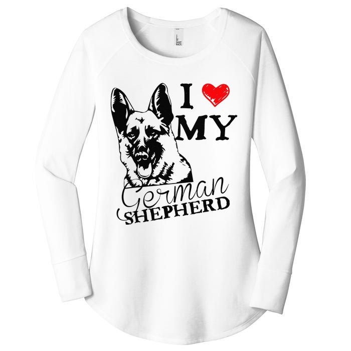 I Love My German Shepherd German Shepherd Pet Dog T Women's Perfect Tri Tunic Long Sleeve Shirt