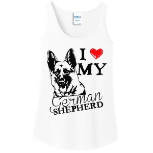 I Love My German Shepherd German Shepherd Pet Dog T Ladies Essential Tank