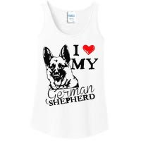 I Love My German Shepherd German Shepherd Pet Dog T Ladies Essential Tank