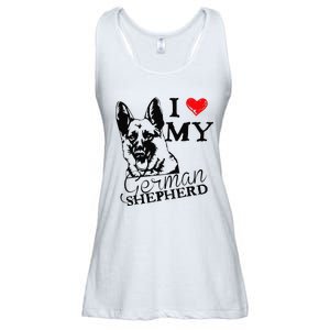 I Love My German Shepherd German Shepherd Pet Dog T Ladies Essential Flowy Tank