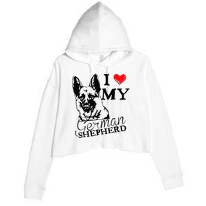 I Love My German Shepherd German Shepherd Pet Dog T Crop Fleece Hoodie