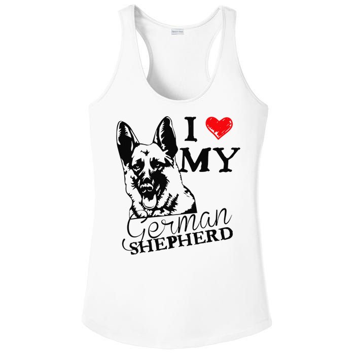 I Love My German Shepherd German Shepherd Pet Dog T Ladies PosiCharge Competitor Racerback Tank