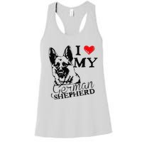 I Love My German Shepherd German Shepherd Pet Dog T Women's Racerback Tank