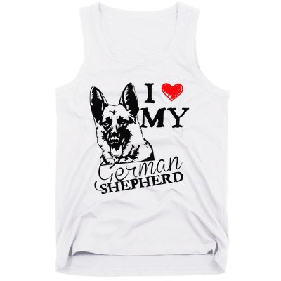 I Love My German Shepherd German Shepherd Pet Dog T Tank Top