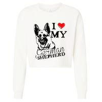 I Love My German Shepherd German Shepherd Pet Dog T Cropped Pullover Crew