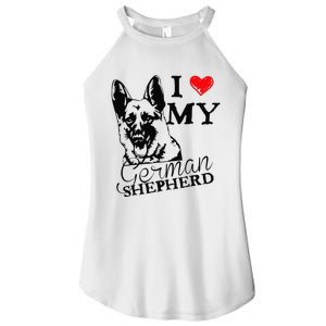 I Love My German Shepherd German Shepherd Pet Dog T Women's Perfect Tri Rocker Tank