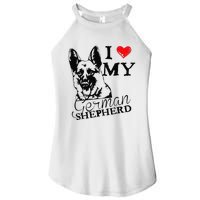 I Love My German Shepherd German Shepherd Pet Dog T Women's Perfect Tri Rocker Tank