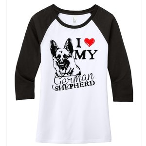 I Love My German Shepherd German Shepherd Pet Dog T Women's Tri-Blend 3/4-Sleeve Raglan Shirt