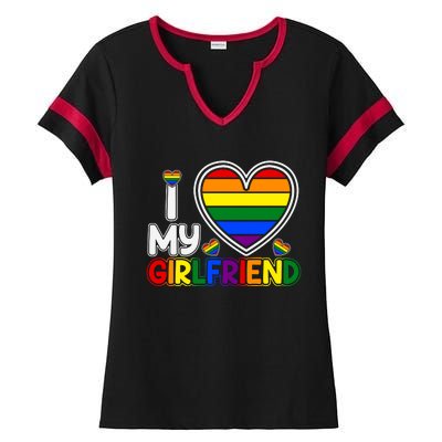 I Love My Girlfriend Ladies Halftime Notch Neck Tee