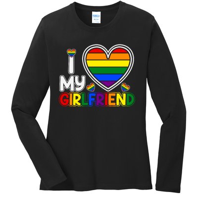 I Love My Girlfriend Ladies Long Sleeve Shirt