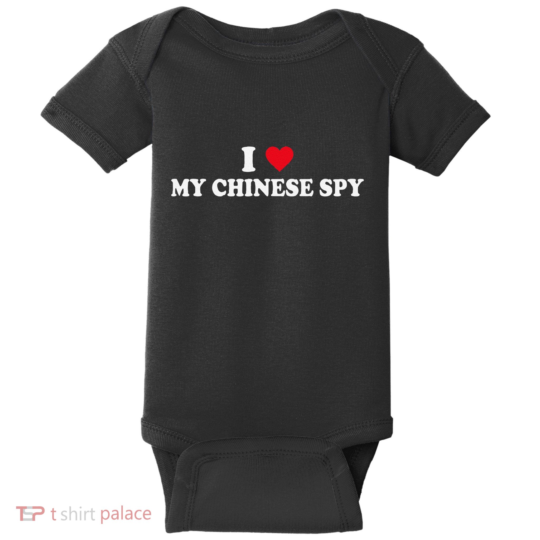I Love My Chinese Spy China Flag My Chinese Spy Meme Funny Baby Bodysuit