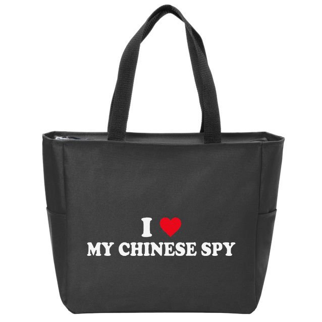 I Love My Chinese Spy China Flag My Chinese Spy Meme Funny Zip Tote Bag