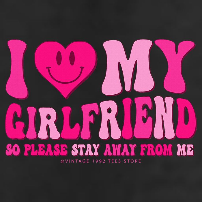 I Love My Girlfriend Valentines Day I Heart My Girlfriend GF 7 Panel Mesh Trucker Snapback Hat