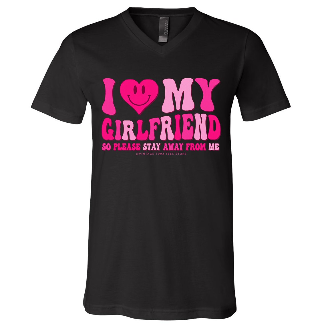 I Love My Girlfriend Valentines Day I Heart My Girlfriend GF V-Neck T-Shirt