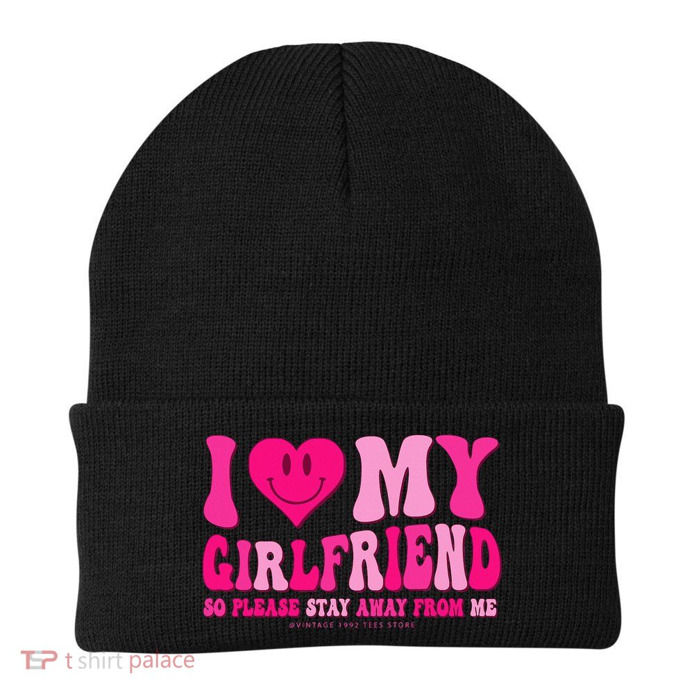 I Love My Girlfriend Valentines Day I Heart My Girlfriend GF Beanie