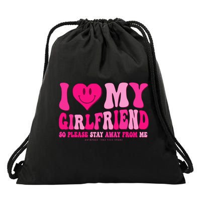 I Love My Girlfriend Valentines Day I Heart My Girlfriend GF Drawstring Bag
