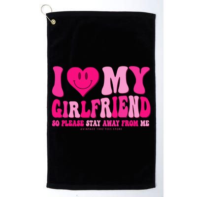 I Love My Girlfriend Valentines Day I Heart My Girlfriend GF Golf Towel