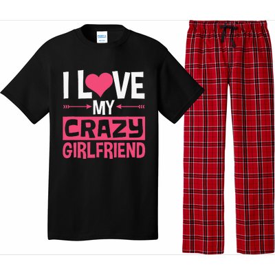 I Love My Crazy Girlfriend Couples Valentine's Day Pajama Set