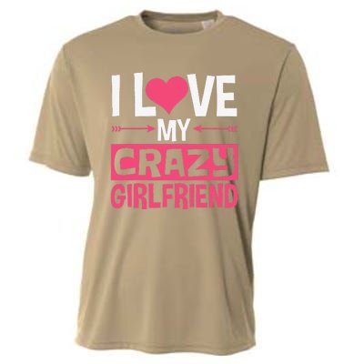 I Love My Crazy Girlfriend Couples Valentine's Day Cooling Performance Crew T-Shirt