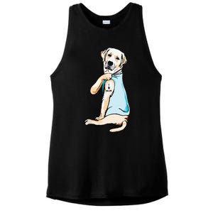 I Love Mom Funny Labrador Tattooed Ladies PosiCharge Tri-Blend Wicking Tank