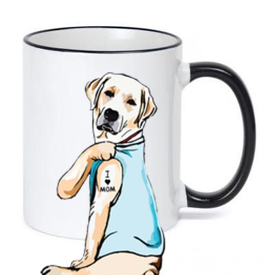 I Love Mom Funny Labrador Tattooed 11oz Black Color Changing Mug