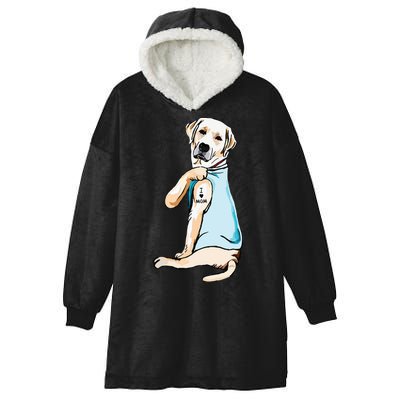 I Love Mom Funny Labrador Tattooed Hooded Wearable Blanket